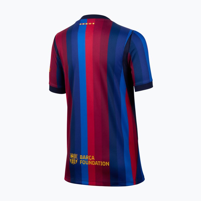 Maglietta da calcio per bambini Nike FC Barcelona Dri-Fit Stadium Home deep garnet/blue void/mineral yellow 2