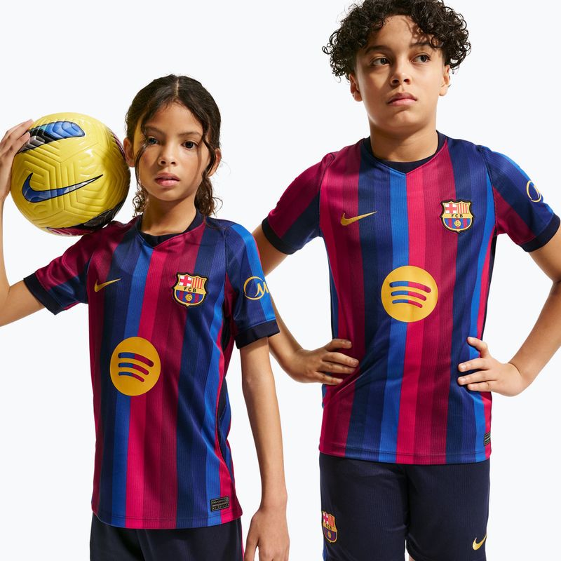 Maglietta da calcio per bambini Nike FC Barcelona Dri-Fit Stadium Home deep garnet/blue void/mineral yellow 4