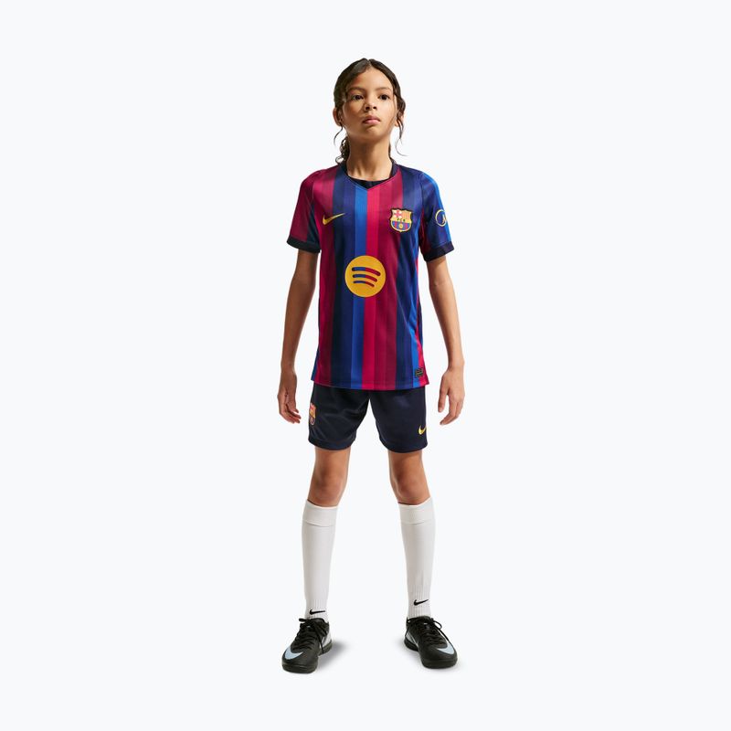 Maglietta da calcio per bambini Nike FC Barcelona Dri-Fit Stadium Home deep garnet/blue void/mineral yellow 5