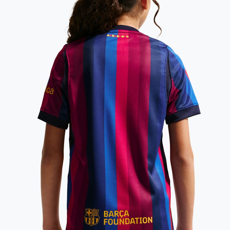 Maglietta da calcio per bambini Nike FC Barcelona Dri-Fit Stadium Home deep garnet/blue void/mineral yellow 7