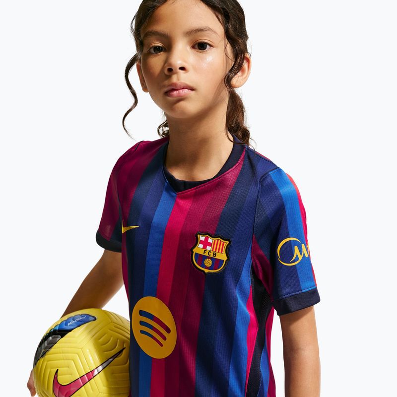 Maglietta da calcio per bambini Nike FC Barcelona Dri-Fit Stadium Home deep garnet/blue void/mineral yellow 8