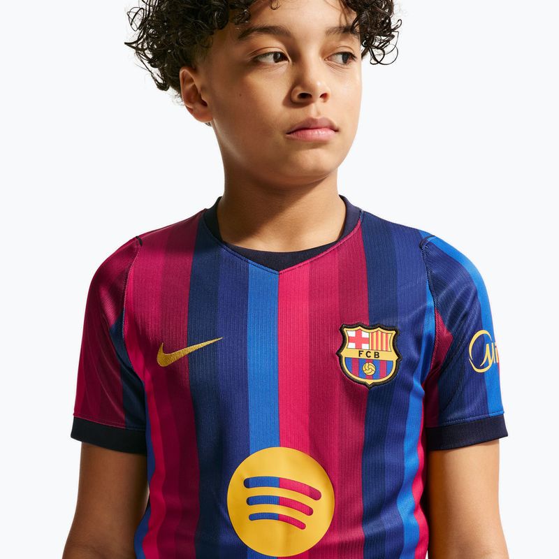 Maglietta da calcio per bambini Nike FC Barcelona Dri-Fit Stadium Home deep garnet/blue void/mineral yellow 9