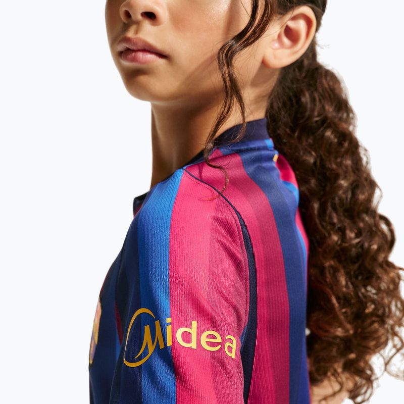Maglietta da calcio per bambini Nike FC Barcelona Dri-Fit Stadium Home deep garnet/blue void/mineral yellow 10