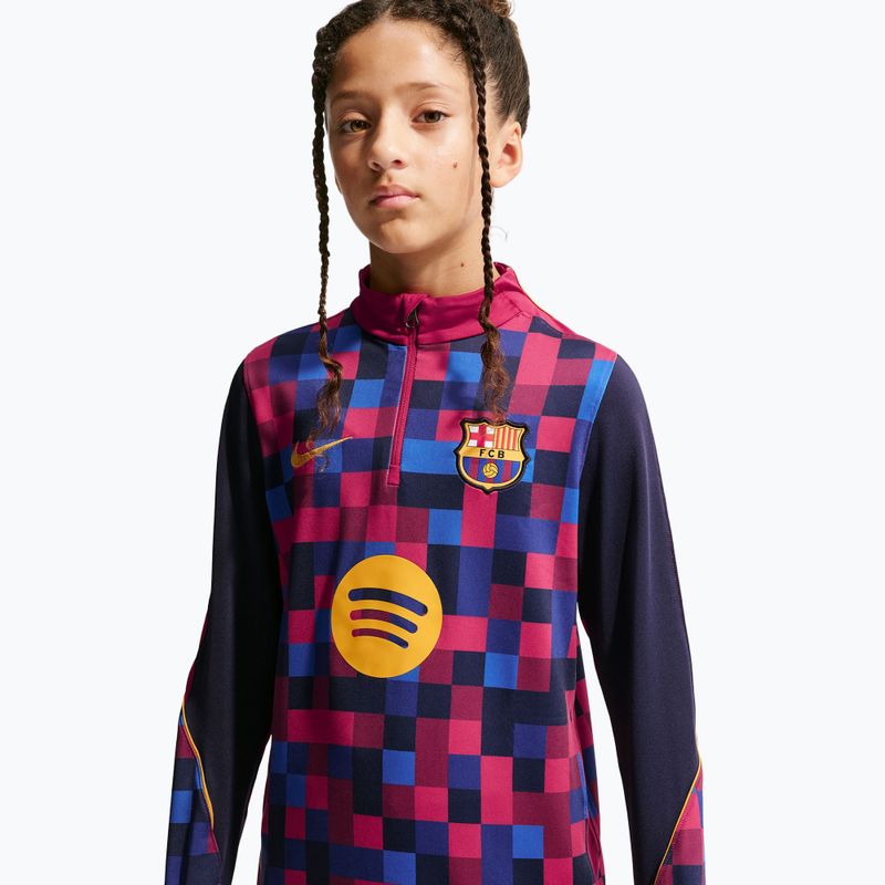 Felpa da calcio per bambini Nike FC Barcelona Dri-Fit Strike Drill Top noble red/noble red/mineral yellow 4