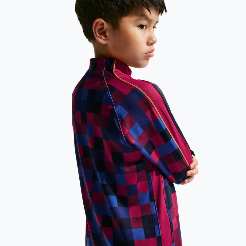 Felpa da calcio per bambini Nike FC Barcelona Dri-Fit Strike Drill Top noble red/noble red/mineral yellow 7