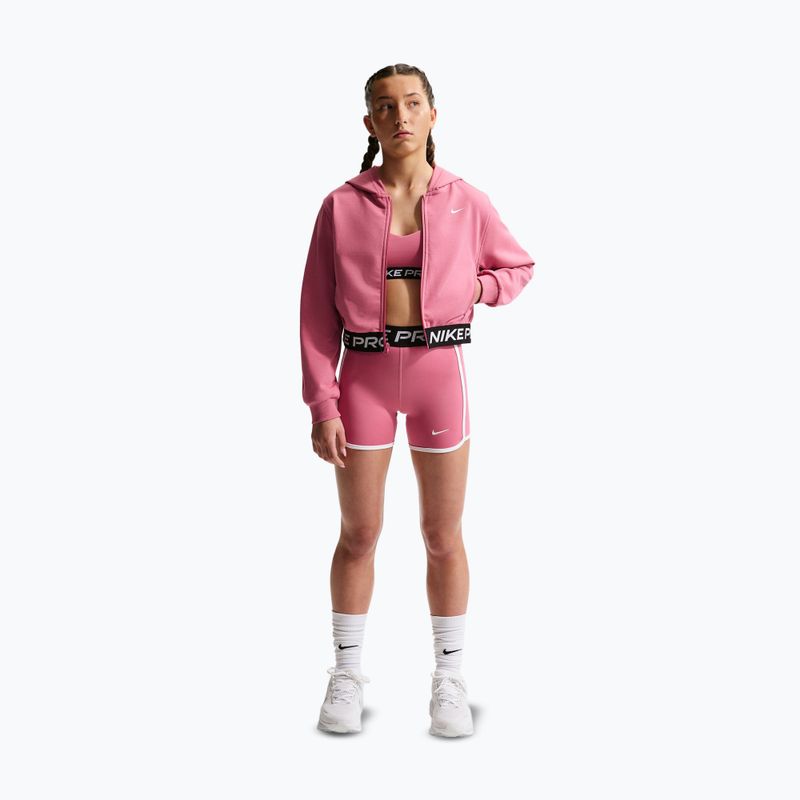 Felpa bambini Nike Pro Fleece Dri-Fit Full-Zip peony/peony/black/white 2
