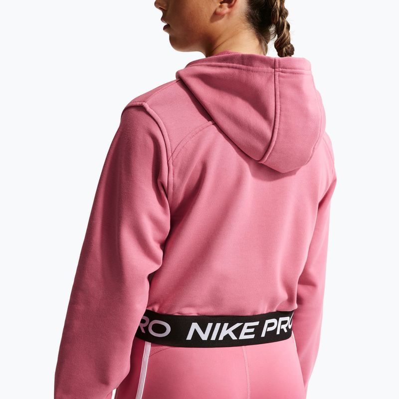 Felpa bambini Nike Pro Fleece Dri-Fit Full-Zip peony/peony/black/white 4