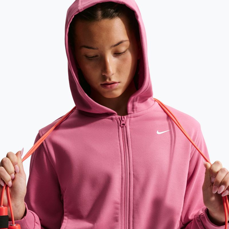 Felpa bambini Nike Pro Fleece Dri-Fit Full-Zip peony/peony/black/white 5