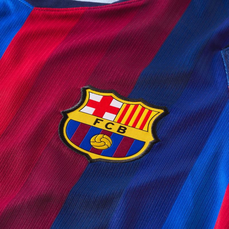 Maglia da calcio a maniche lunghe da uomo Nike FC Barcelona Dri-Fit Stadium Home LS deep garnet/blue void/mineral yellow 3