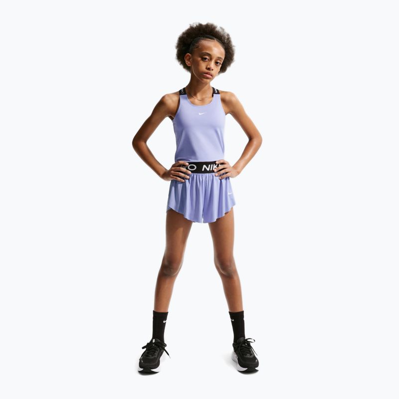 Pantaloncini bambini Nike Pro Dri-Fit 2in1 light thistle/black/white 2