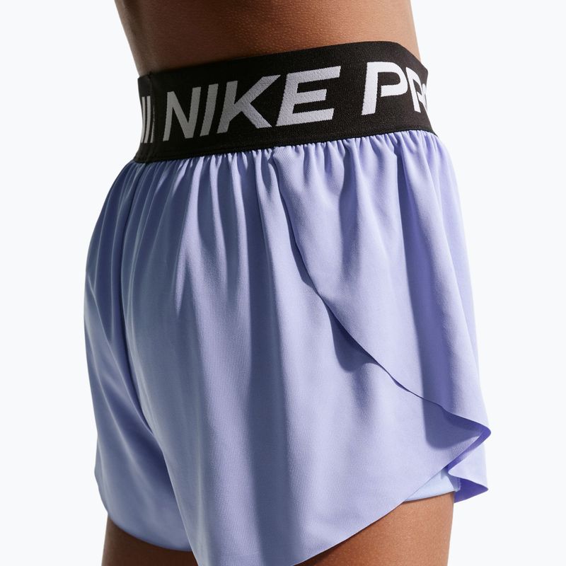 Pantaloncini bambini Nike Pro Dri-Fit 2in1 light thistle/black/white 5