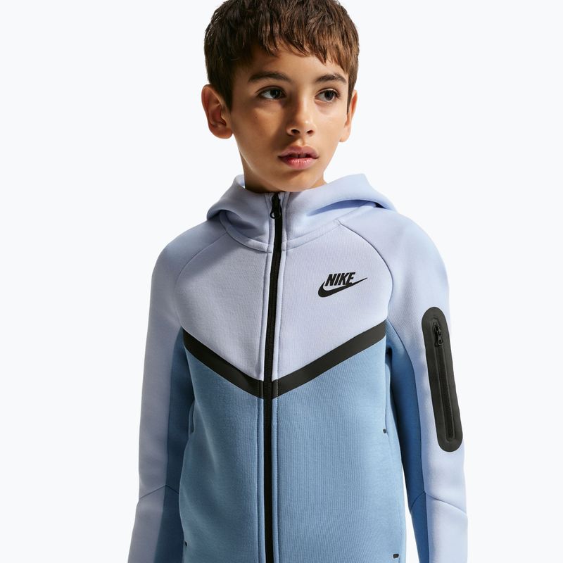 Felpa per bambini Nike Sportswear Tech Fleece Full Zip hydrogen blue/work blue/black/black 4