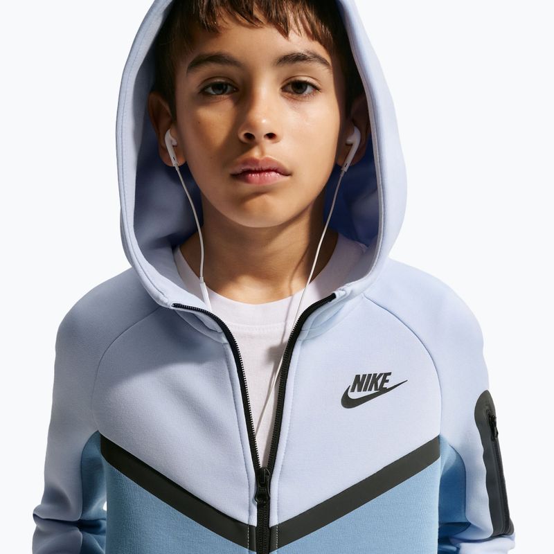 Felpa per bambini Nike Sportswear Tech Fleece Full Zip hydrogen blue/work blue/black/black 6