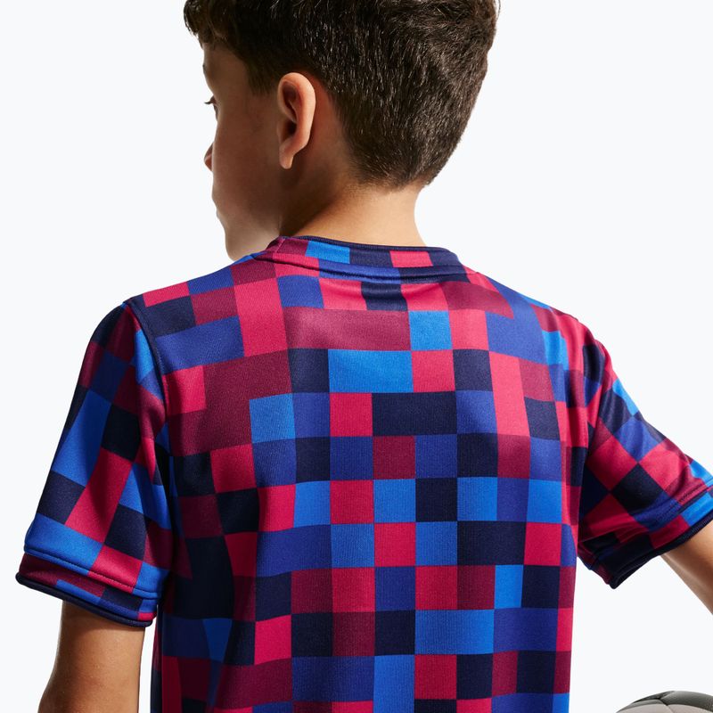 Maglietta da calcio per bambini Nike FC Barcelona Dri-Fit Pre-Match noble red/mineral yellow 7
