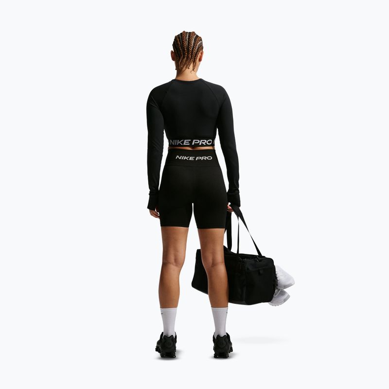 Pantaloncini da allenamento da donna Nike Pro Seamless High Waisted Biker 5" black/white 3