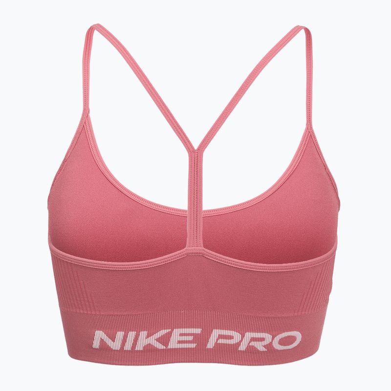 Reggiseno sportivo Nike Pro Seamless Light Support peony/white 2