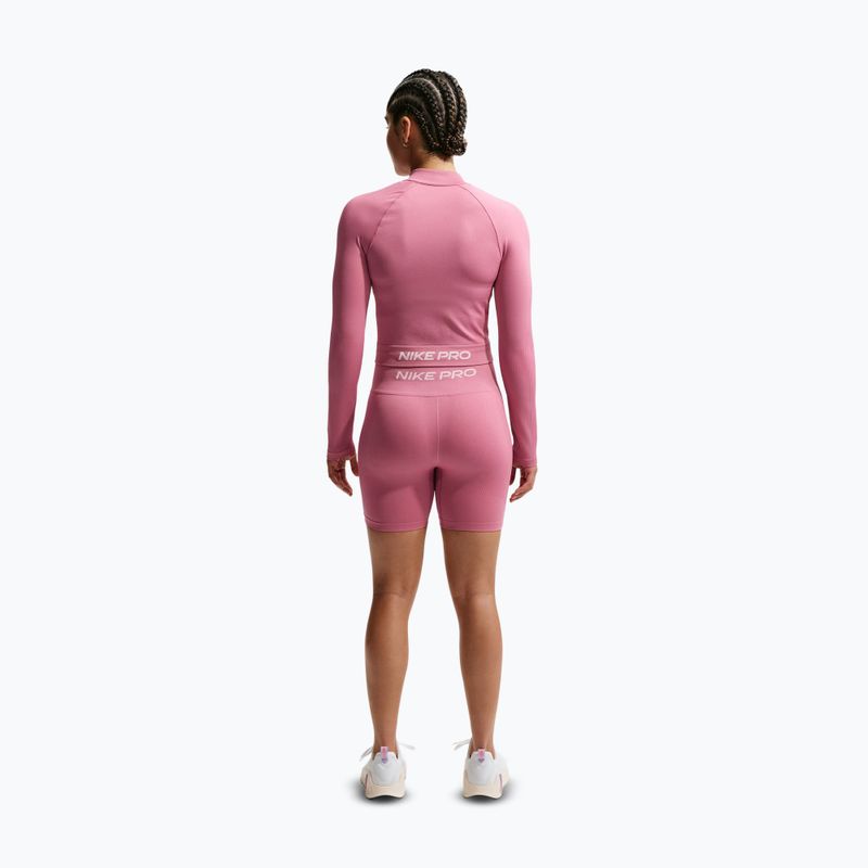 Pantaloncini da allenamento da donna Nike Pro Seamless High Waisted Biker 5" peony/white 3