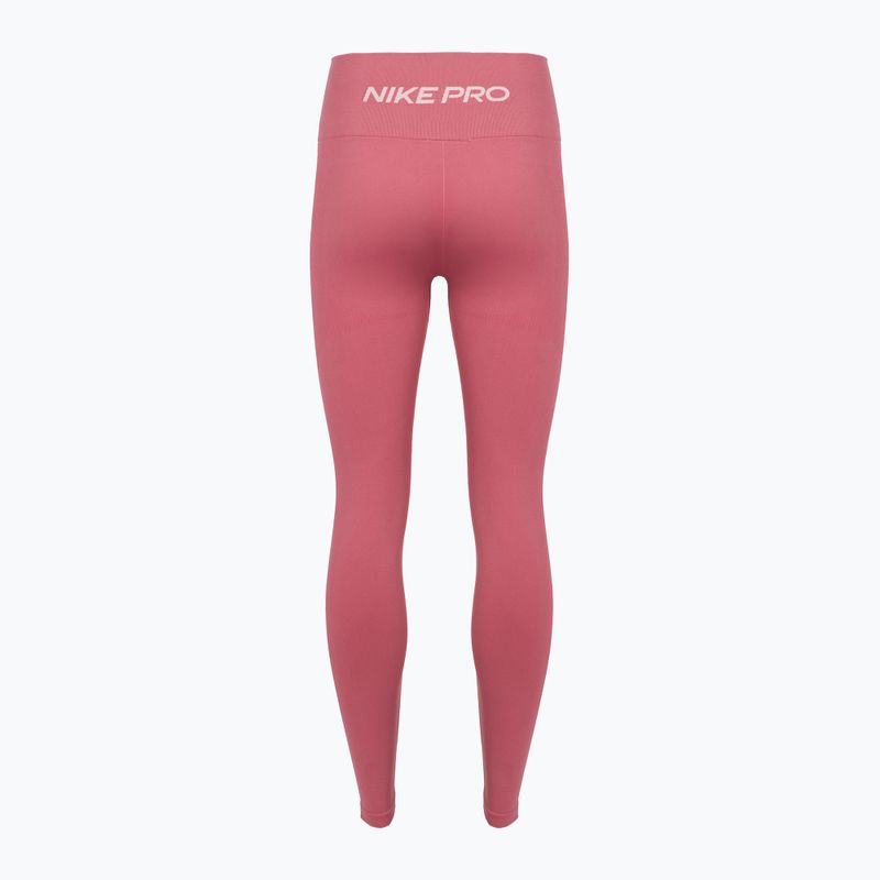 Leggings da donna Nike Pro Seamless rosa peonia/bianco 2