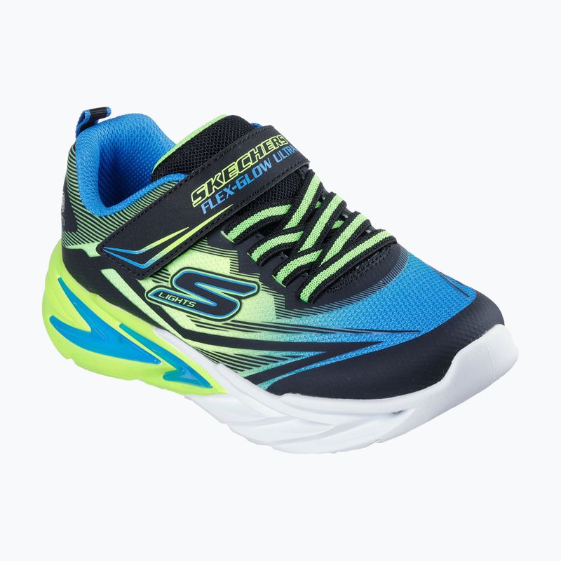 SKECHERS Flex-Glow Ultra nero/blu/lime scarpe per bambini 9