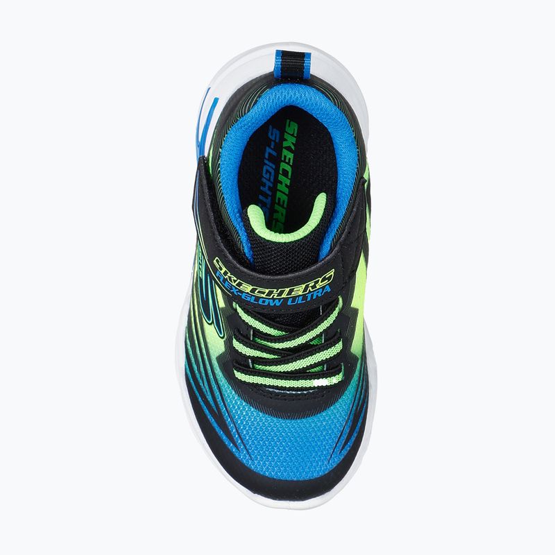 SKECHERS Flex-Glow Ultra nero/blu/lime scarpe per bambini 5