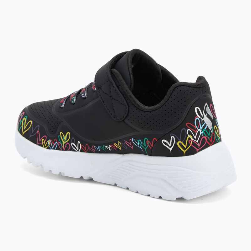 Scarpe bambini SKECHERS Uno Lite Heart Craze nero/multicolore 3