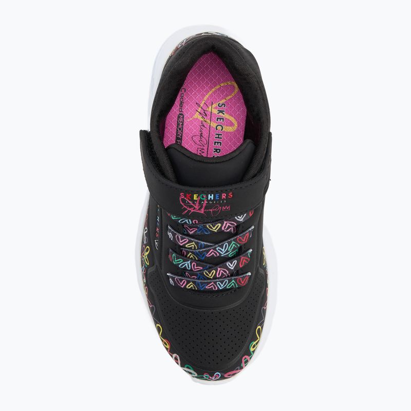 Scarpe bambini SKECHERS Uno Lite Heart Craze nero/multicolore 5