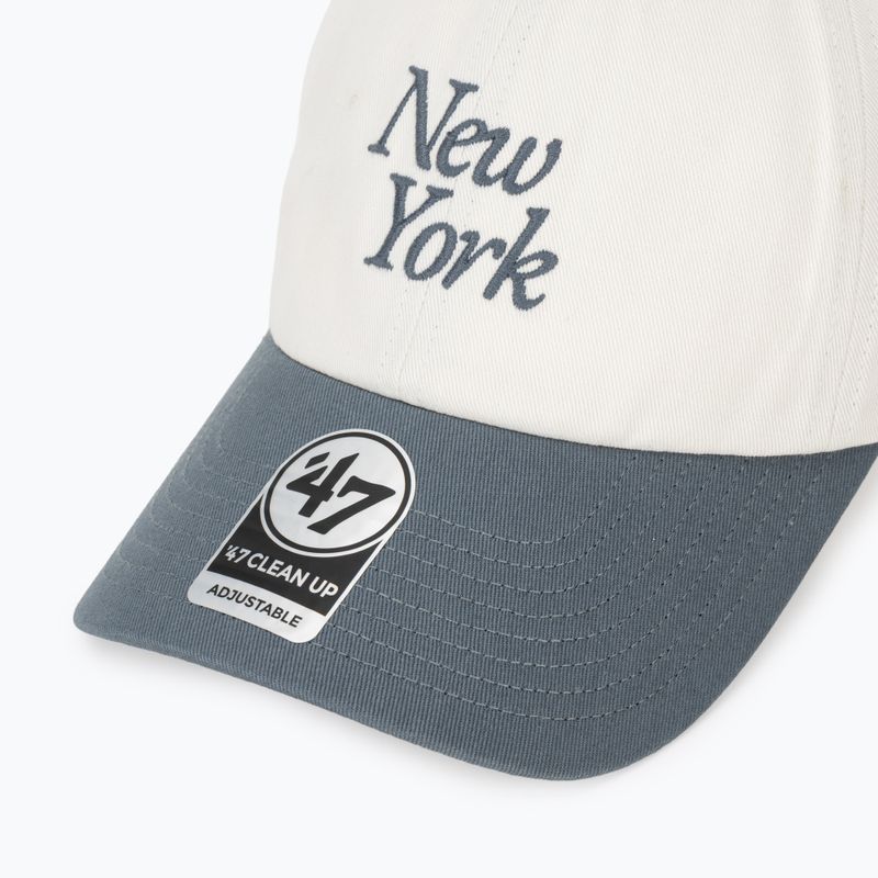 47 Brand MLB New York Yankees Foundation Script TT CLEAN UP berretto da baseball in pietra arenaria 3