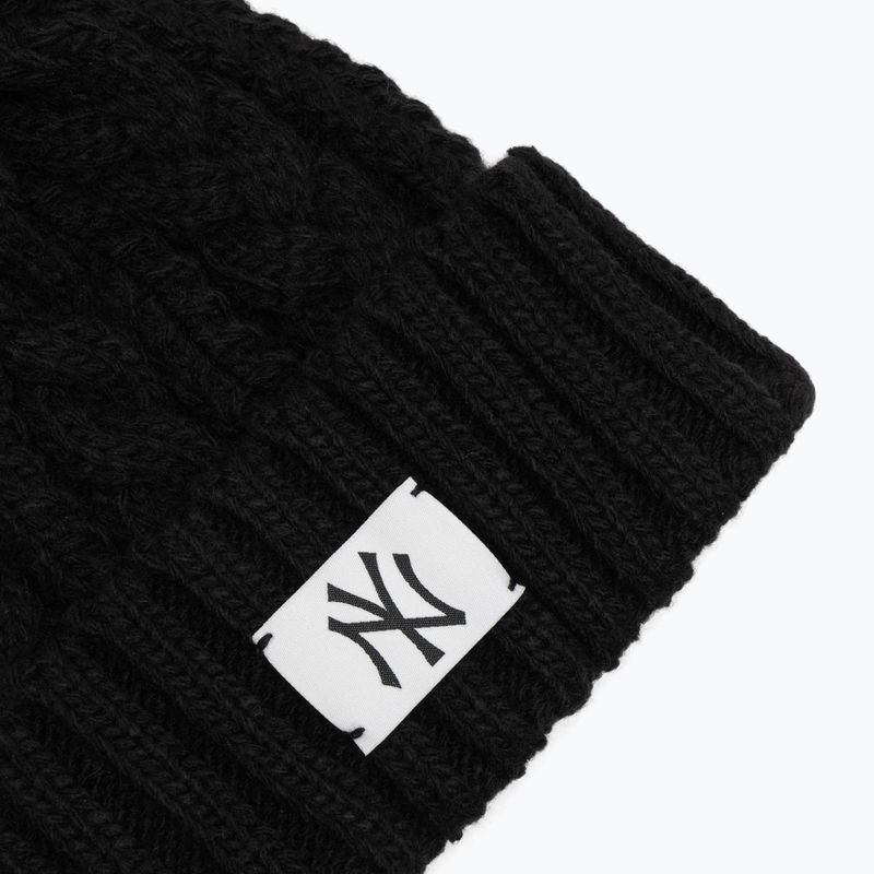 Berretto invernale donna New Era Cable Wide New York Yankees nero 3