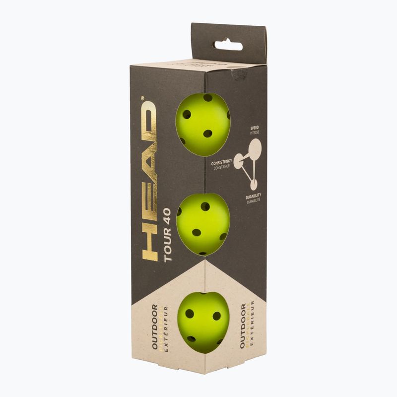 Palline da pickleball HEAD Tour 40 Pickleball yellow 2