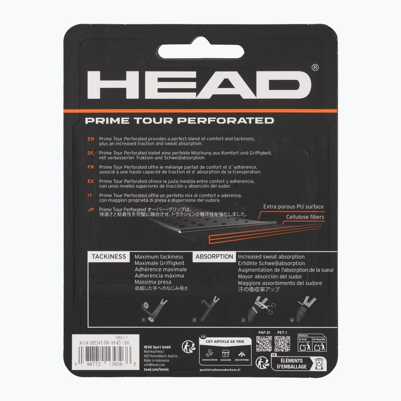 Overgrip per racchette da tennis HEAD Prime Tour Perforated 3 pcs. black 2