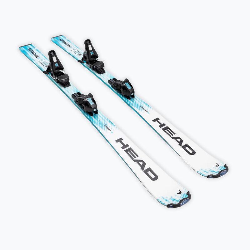 Sci alpini da bambino + attacchi HEAD Supershape JRS + Jrs 7.5 GW CA white/blue 2