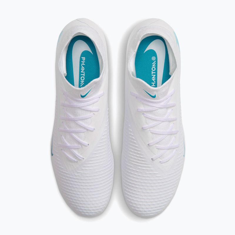 Scarpe da calcio uomo Nike Phantom 6 High Academy FG/MG white/white/dusty cactus 4