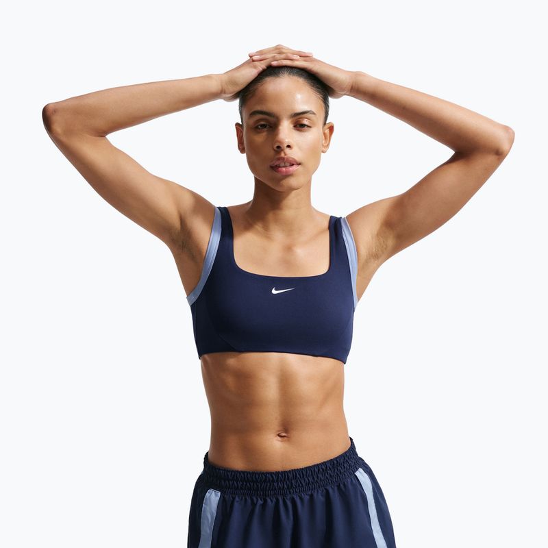 Reggiseno sportivo Nike One Light Support midnight navy/aluminium/white 4