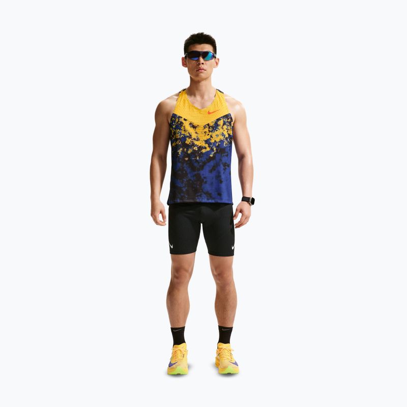 Maglietta da corsa da uomo Nike AeroSwift Dri-Fit ADV Singlet citron pulse/lapis/bright crimson 2