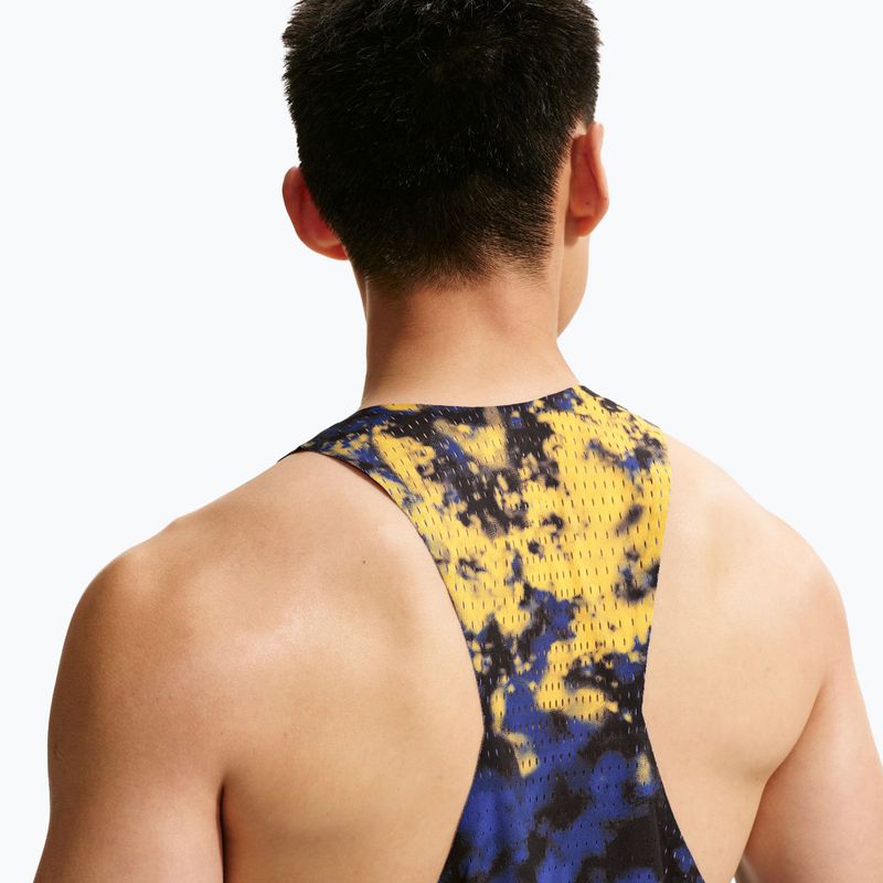 Maglietta da corsa da uomo Nike AeroSwift Dri-Fit ADV Singlet citron pulse/lapis/bright crimson 5