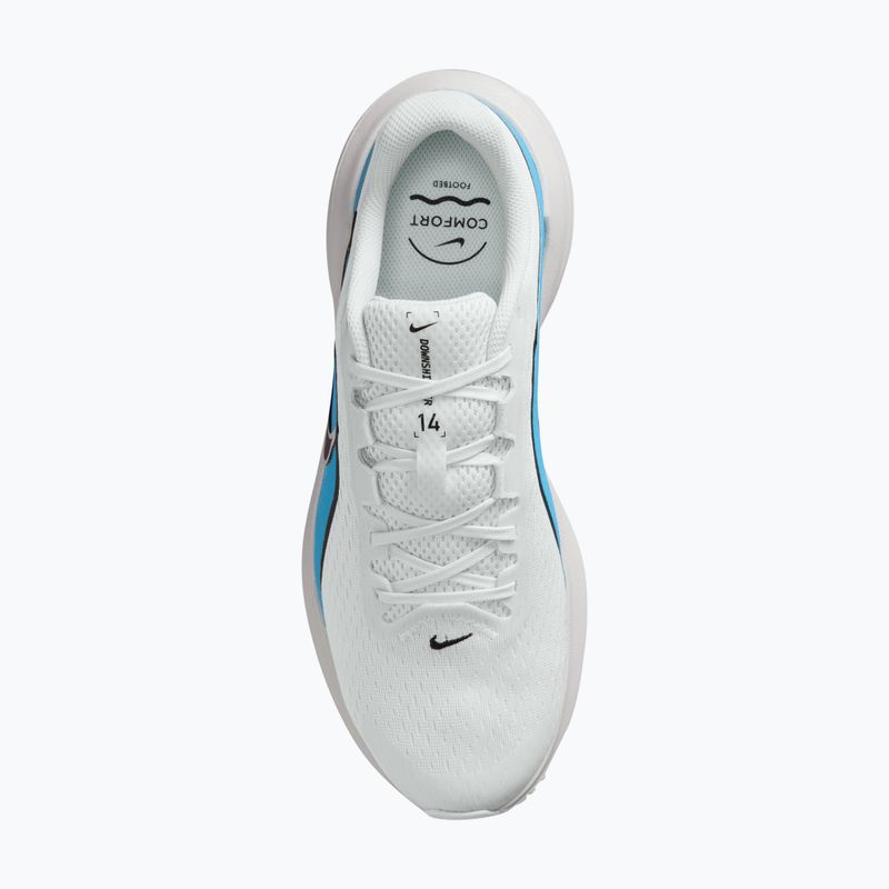 Scarpe da corsa uomo Nike Downshifter 14 off white/light current blue/black 4