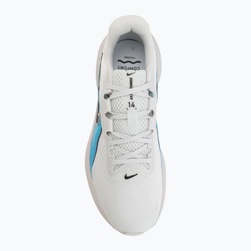 Scarpe da corsa uomo Nike Downshifter 14 off white/light current blue/black 5