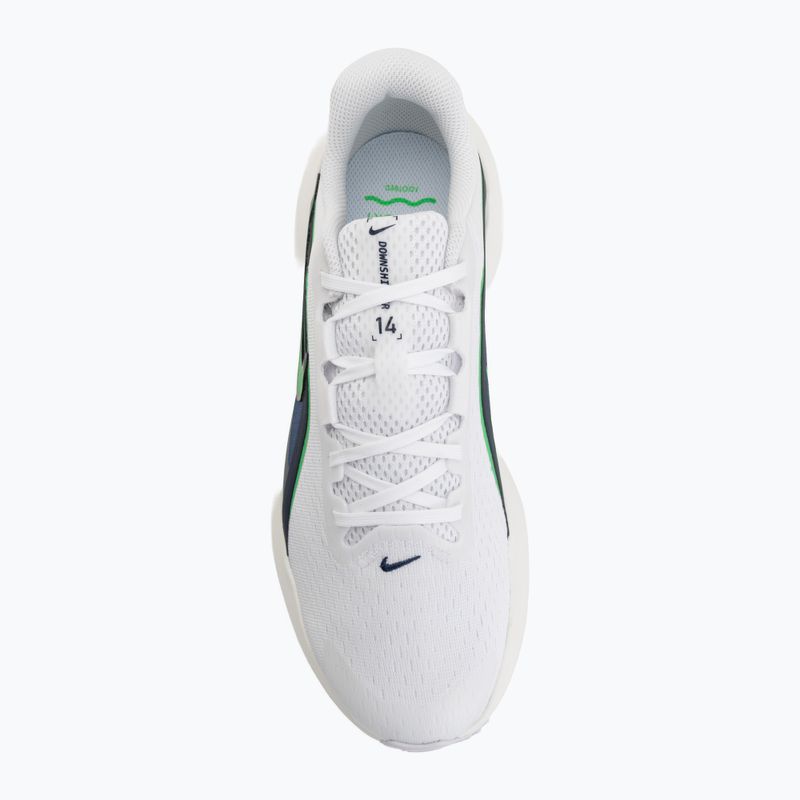 Scarpe da corsa uomo Nike Downshifter 14 white/midnight navy/green spark 5