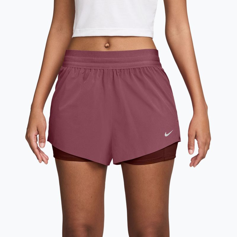 Pantaloncini da corsa da donna Nike Swift Mid-Rise 2in1 pink smoke/mystic dates