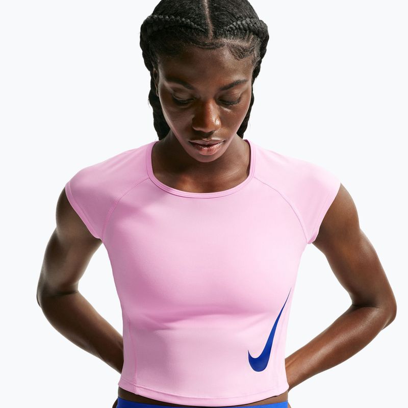 Maglia da running da donna Nike Tempo Swoosh Run Dri-Fit pink rise/pink rise/old royal