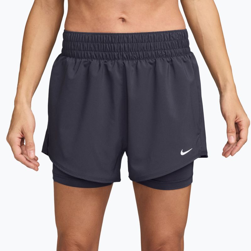 Pantaloncini da donna Nike One Dri-Fit High-Waisted 3" 2In1 gridiron/white