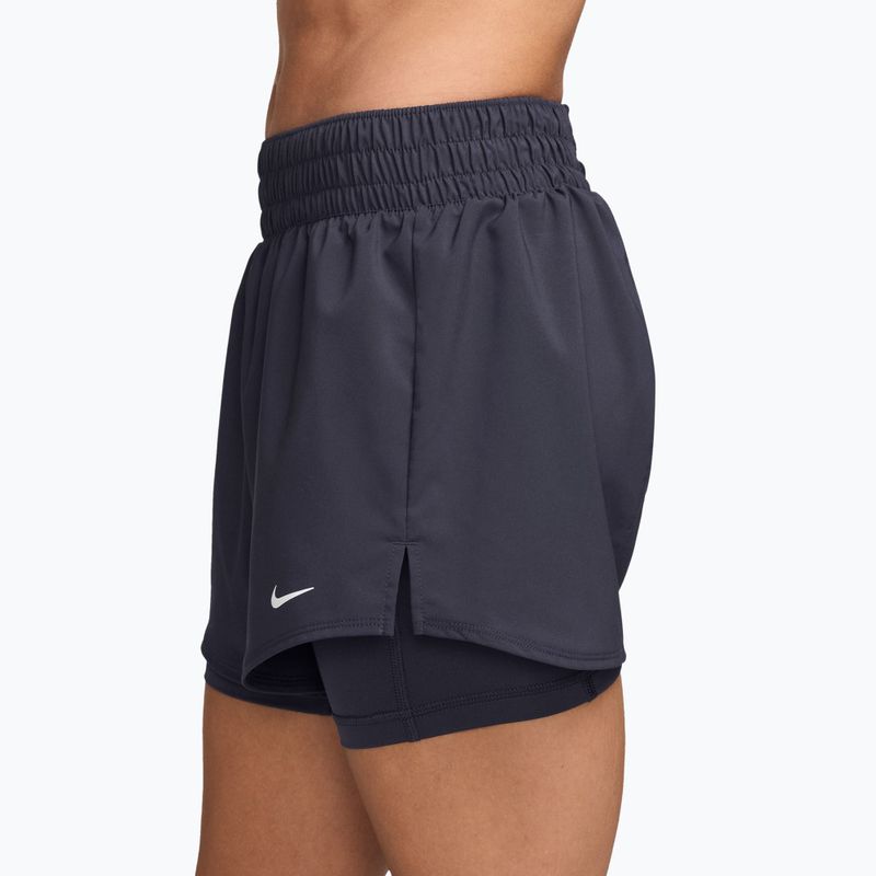 Pantaloncini da donna Nike One Dri-Fit High-Waisted 3" 2In1 gridiron/white 3