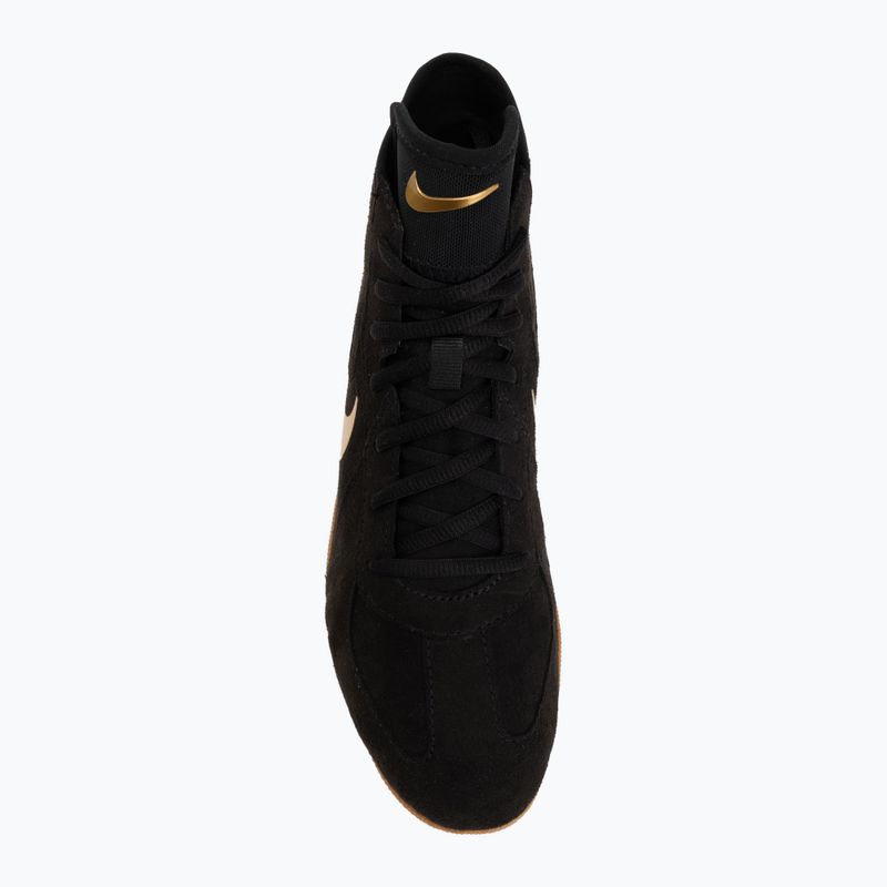 Scarpe da lotta Nike Footsweep 2 black/metallic gold/gum light brown 5