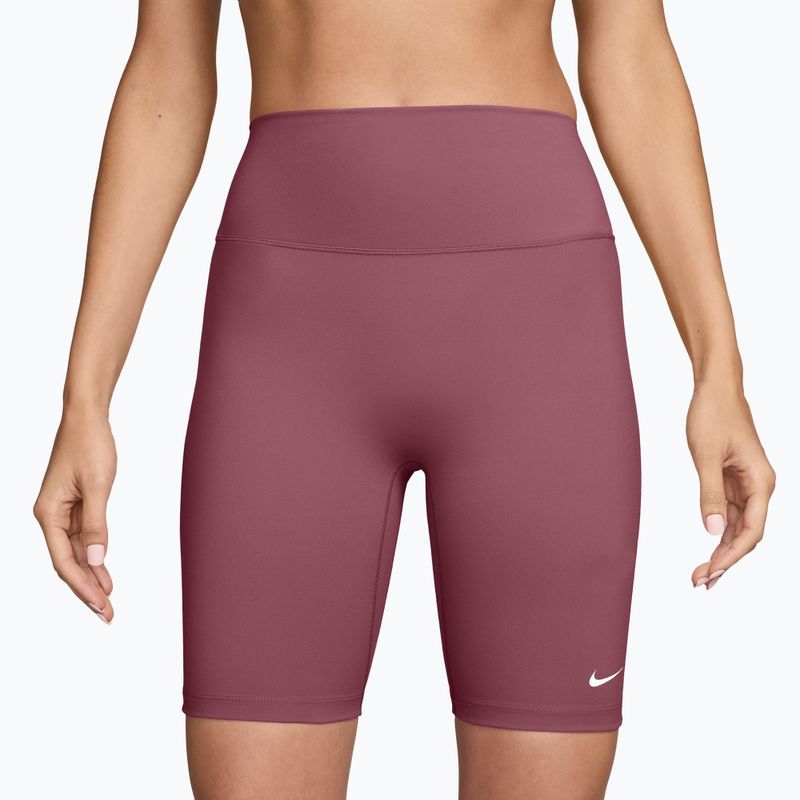 Pantaloncini da allenamento da donna Nike One Pink Smoke/White