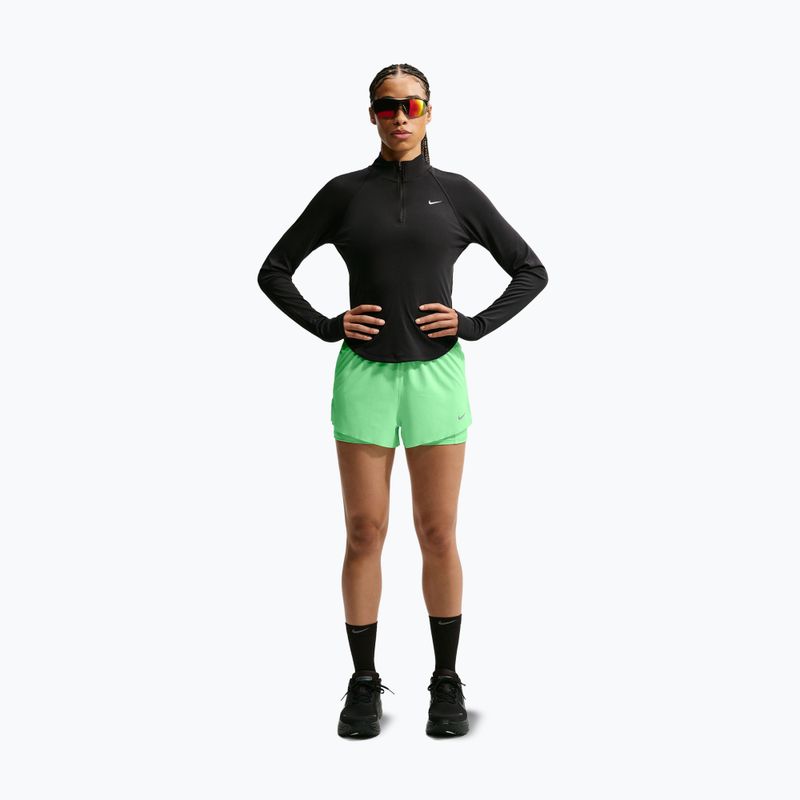 Pantaloncini da corsa da donna Nike Swift Mid-Rise 2in1 illusion green 2