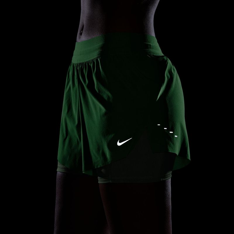 Pantaloncini da corsa da donna Nike Swift Mid-Rise 2in1 illusion green 8