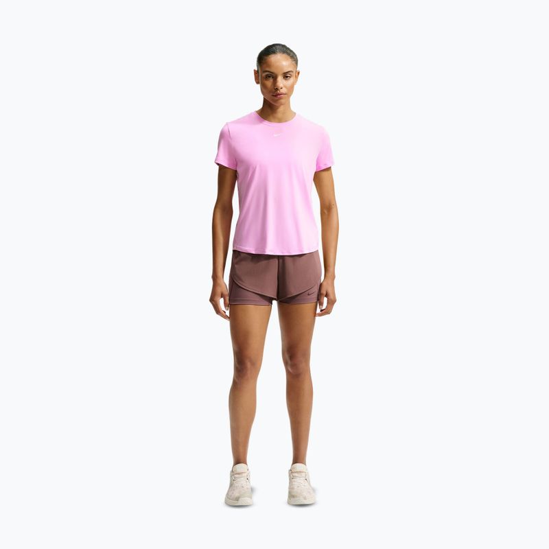 Maglia da allenamento donna Nike One Classic pink rise/white 2
