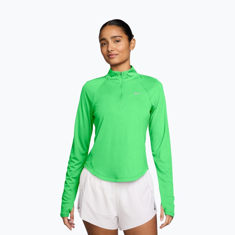 Longsleeve da running donna Nike Tempo Swoosh Run Dri-Fit 1/4-Zip illusion green/white