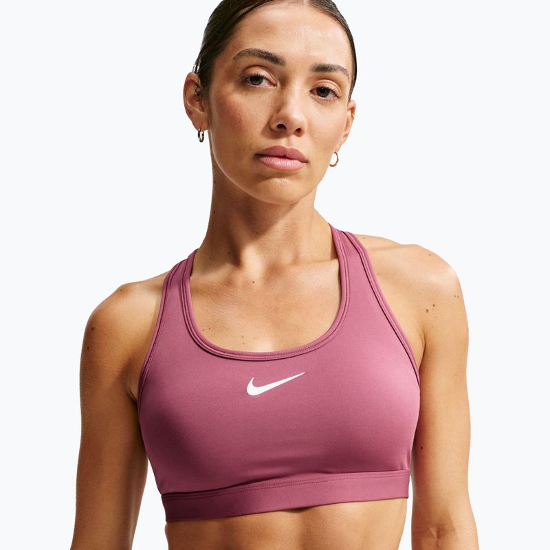 Reggiseno sportivo Nike Swoosh pink smoke/white