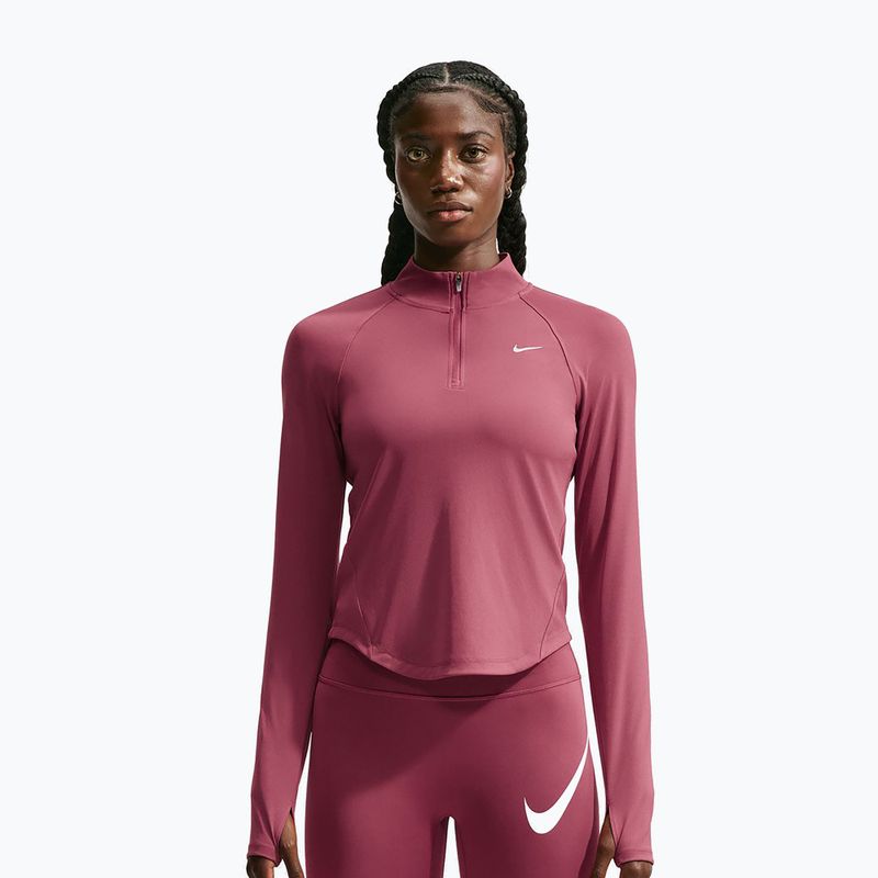 Felpa da corsa donna Nike Tempo Dri-Fit 1/4 Zip pink smoke
